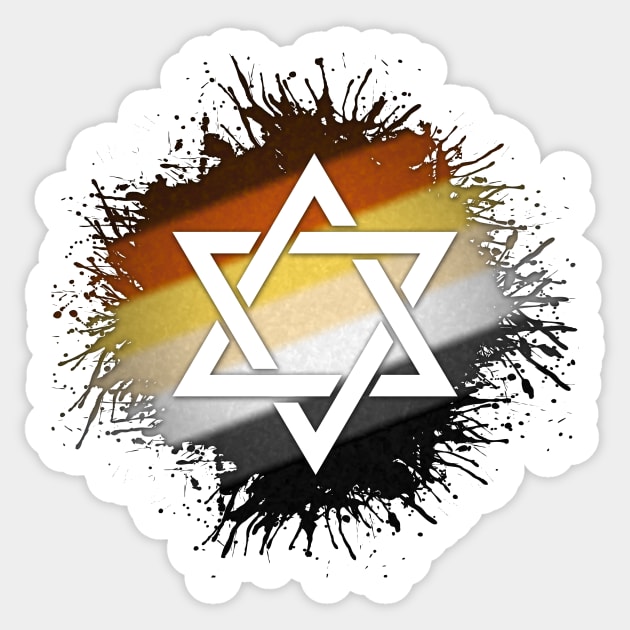 Paint Splatter Gay Bear Pride Star of David Symbol Sticker by LiveLoudGraphics